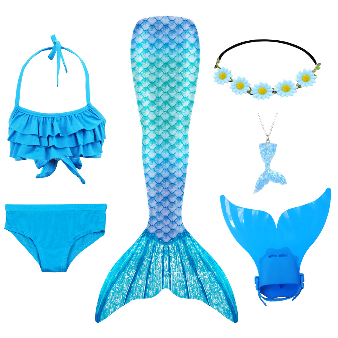 Flippers Swimming - Kostum Putri Duyung Ariel untuk Gadis,