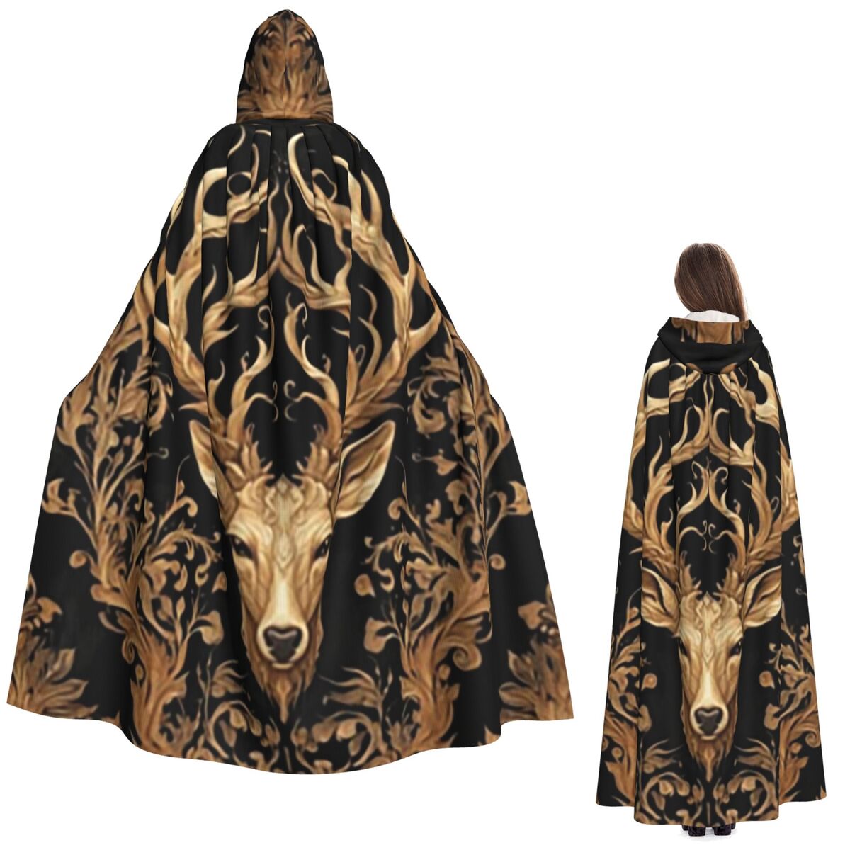 Life Jacket - Jubah Berkerudung Panjang Motif Rusa Norse,