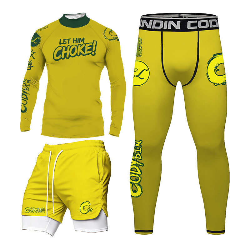 Rash Guard - Set Rashguard BJJ Pria Tanpa Gi