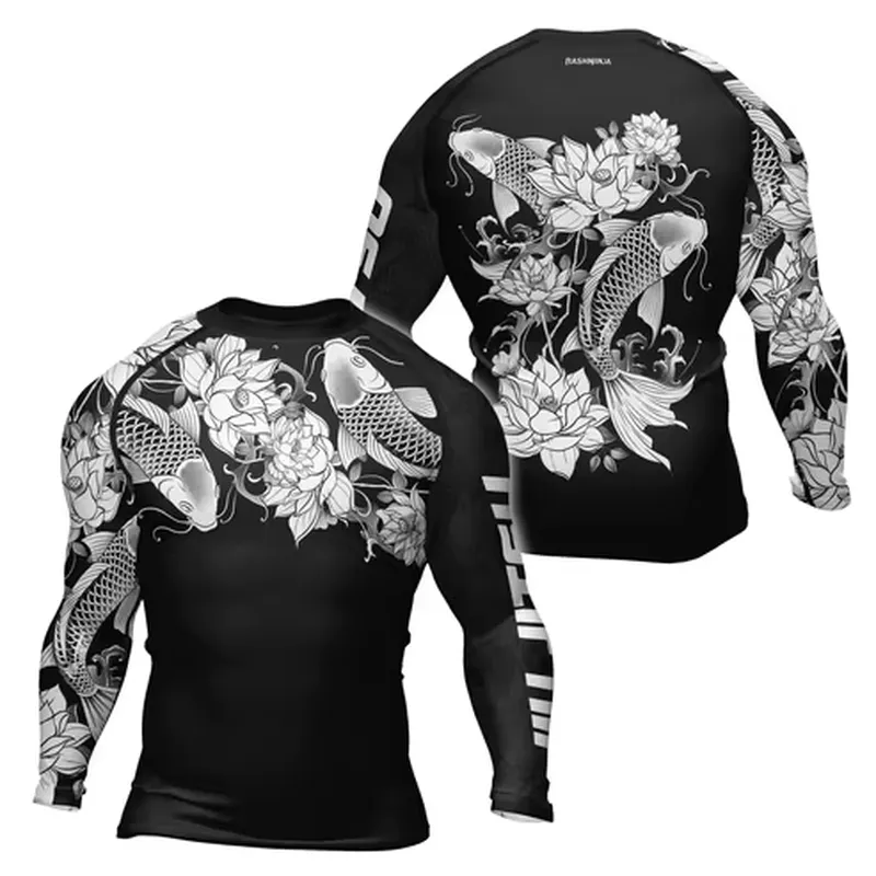 Rash Guard - Kaos Kompresi Lengan Panjang Pria dengan