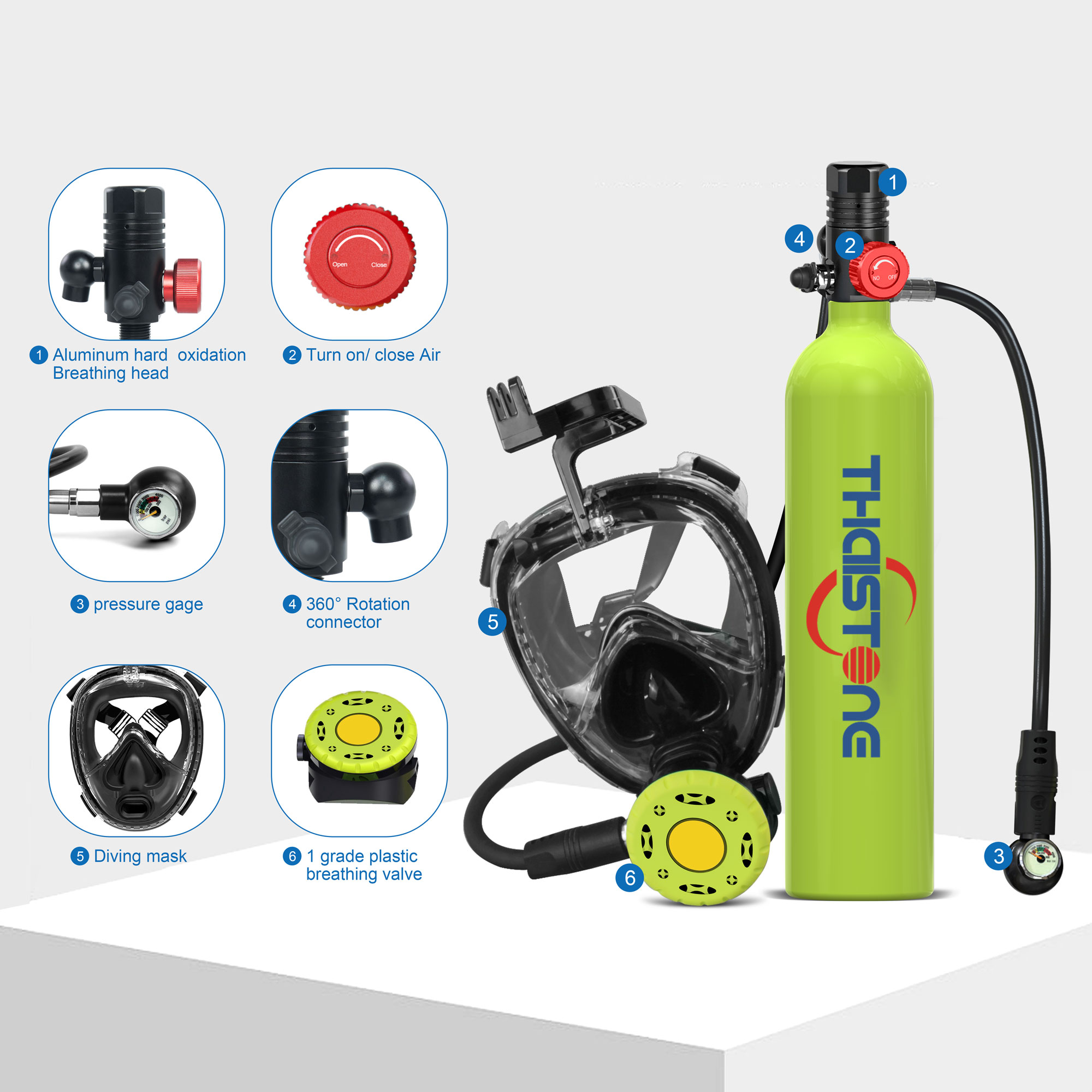 THAISTONE 1L Tabung Oksigen un - Diving Mask ulasan dan harga